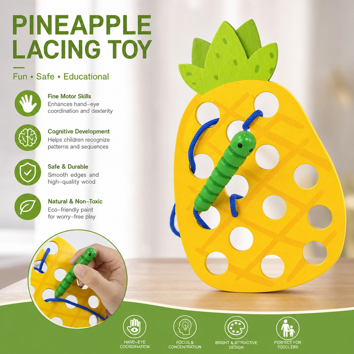 ألعاب خشبية على شكل أناناس للر - مراجعة Travel Accessories Baby وسعره
