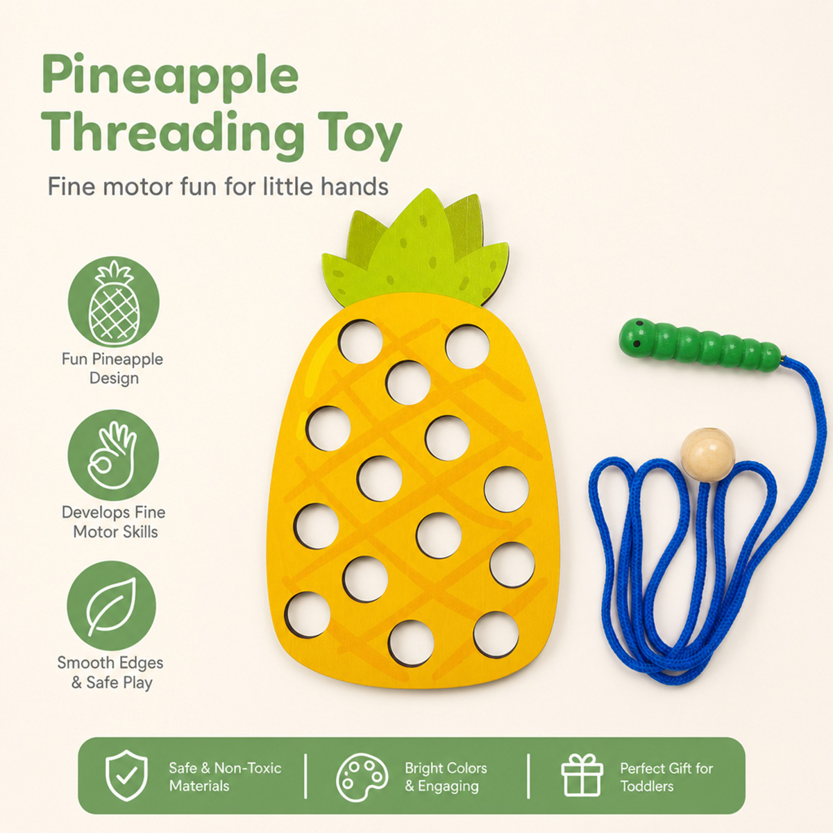ألعاب خشبية على شكل أناناس للر - مراجعة Travel Accessories Baby وسعره
